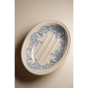 Vintage Crabtree & Evelyn Soap Dish Mason's Blue White Soap Dish Made in England